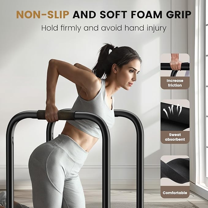 Sportsroyals Dip Bar, Adjustable Dip Stands Station for Home, Functional Heavy Duty Parallette Bars for Upper Body Workout (400/1200LBS Loading Capacity, 2025 New Version)