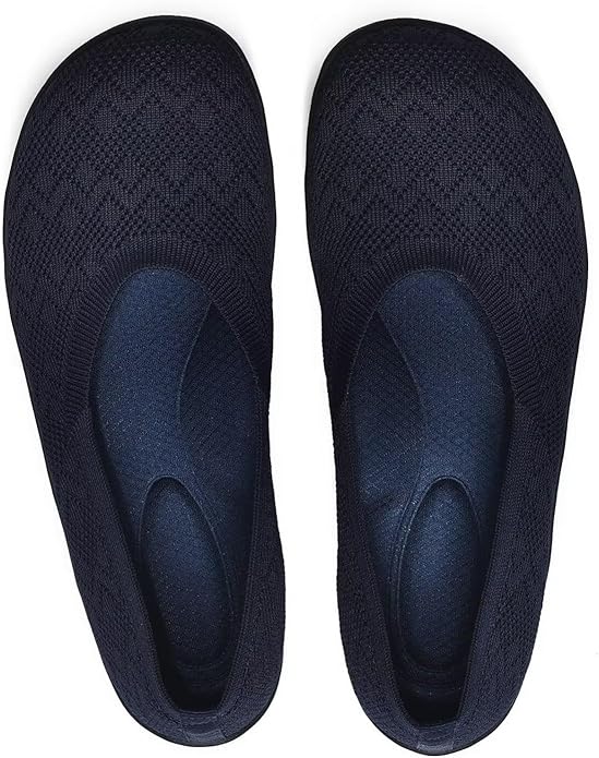 Women's Wide Toe Box Flats Shoes Knit Ballet Flat Slip-on Dress Walking Comfort Shoes