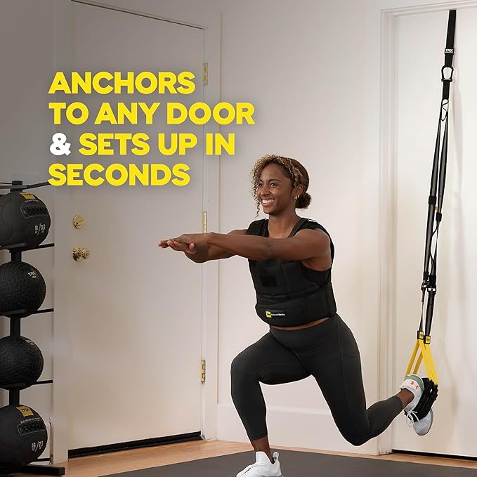 TRX Training All-in-One Suspension-Trainer Exercise Equipment Bundle 4 Strength-Exercise 10 Items