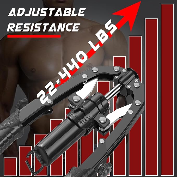 Arm Exercise Equipment Chest Workout - Hydraulic Power 10 Gears 22-440lbs,Chest Exerciser