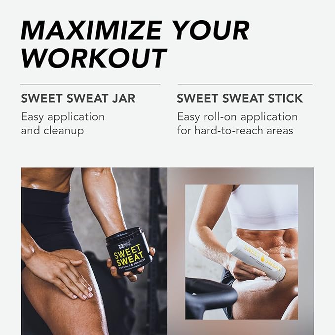 Sports Research® Sweet Sweat Unscented 'Workout Enhancer' Gel - Maximize Your Exercise & Sweat Faster - 13.5oz Jar