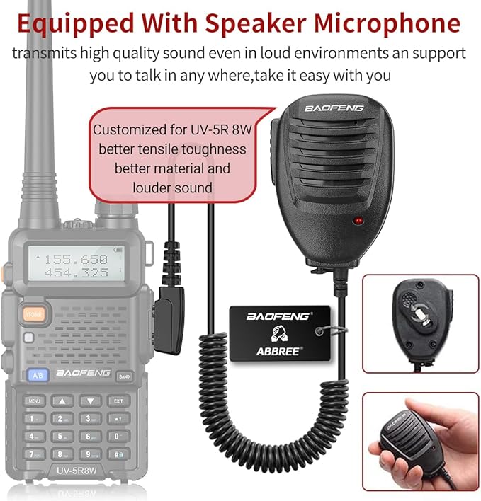 Baofeng UV-5R 8W Ham Radio Long Range UV5R 4Pack Battery,Programming Radio,2Pack