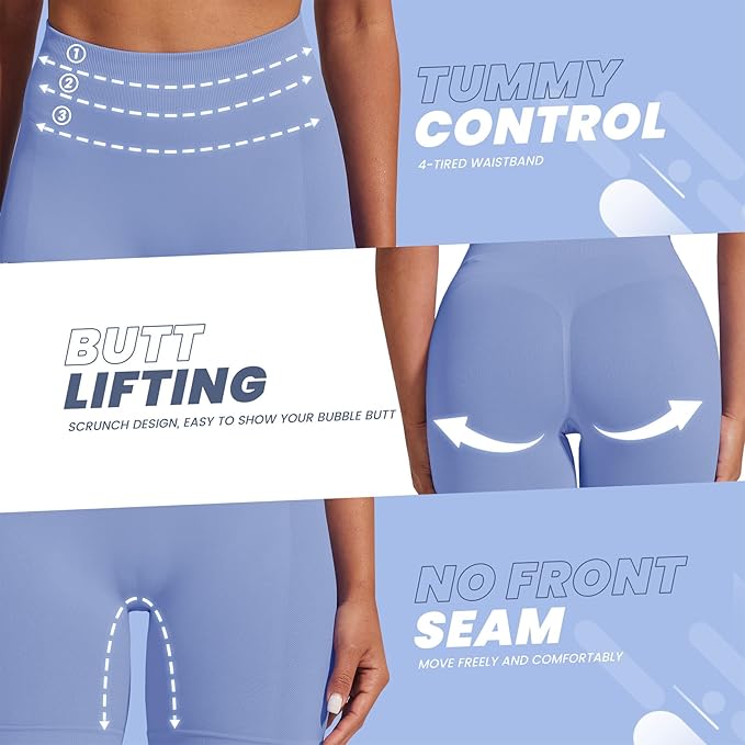 CAMPSNAIL Workout Biker Shorts Women - 3"/5"/8" High Waisted Tummy Control Spandex Booty Volleyball Shorts for Yoga Dance