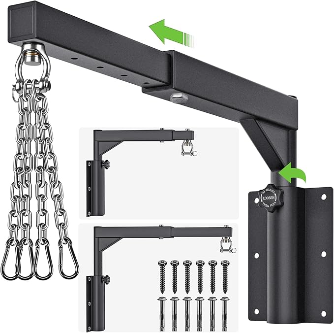 BeneLabel Wall Mount Heavy Bag Hanger, Heavy Duty Punching Bag Stand, Boxing Bag Bracket for Home Gym Indoor Outdoor, 800 LB Capacity