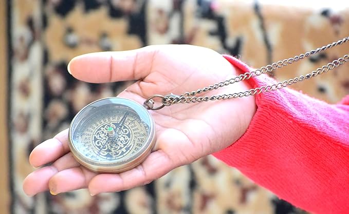 Navigational Compass Locate Compass Engraved Necklace Compass Antique