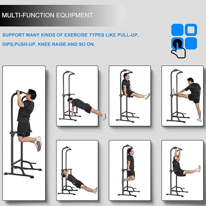 Pull-up Bar and Dip Station Power Tower Adjustable 5.9 Feet