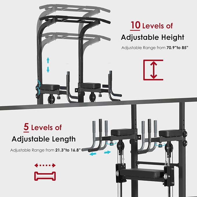 SogesPower Power Tower Dip Station Pull Up Bar