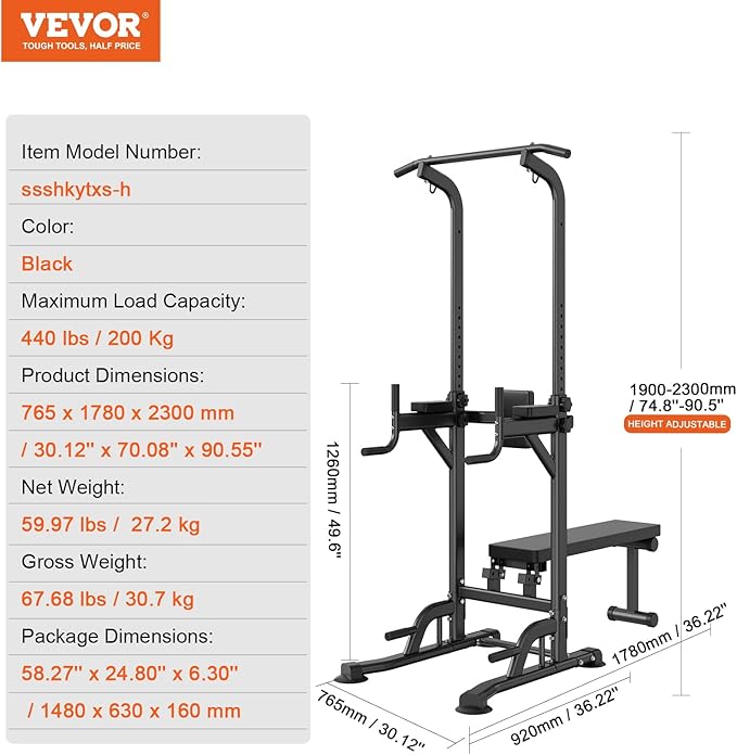 VEVOR Power Tower Dip Station