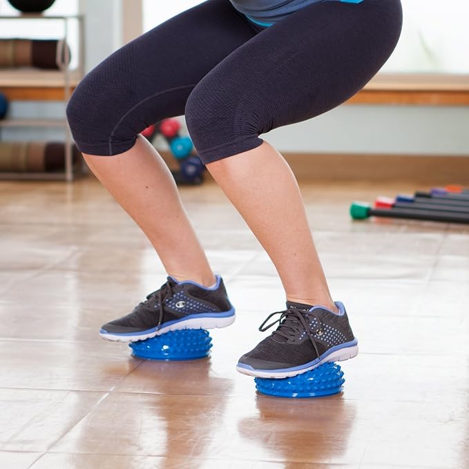 JFIT Balance Pod Sets - Set of 2 or 4 Pods - Textured and Smooth Sides for Improving Core Strength, Coordination, Balance - Great for Rehabilitation, Gym, Home Use, and Pet Training