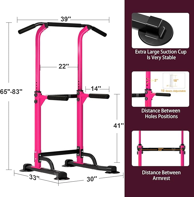 DlandHome Power Tower Dip Station Pull Up Bar