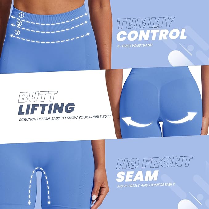 CAMPSNAIL Workout Biker Shorts Women - 3"/5"/8" High Waisted Tummy Control Spandex Booty Volleyball Shorts for Yoga Dance