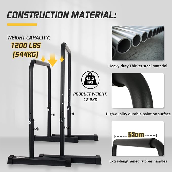 POWER GUIDANCE Dip Bar 30Inches - 38.6Inched, 3 3 Colors
