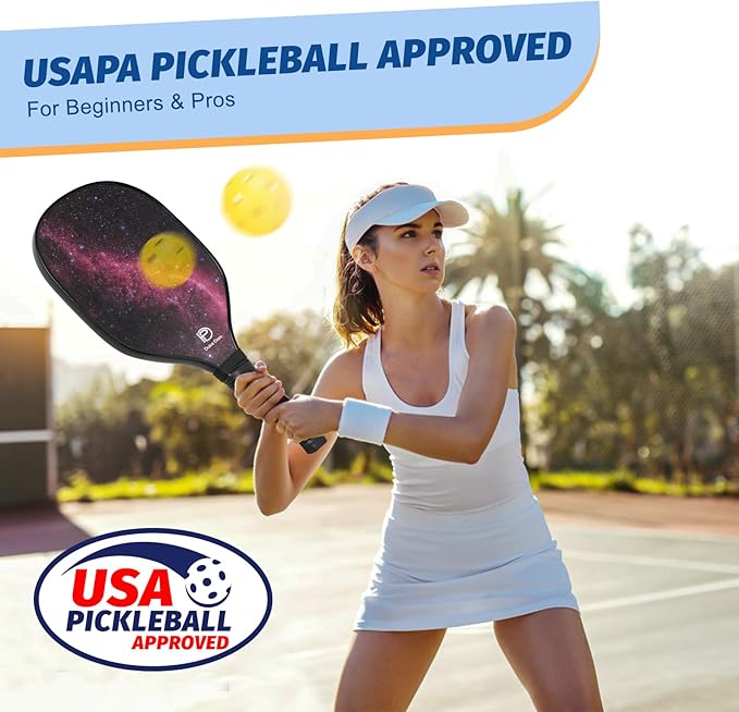 DULCE DOM Pickleball Paddles 2/4 with 4 Pickleball