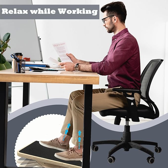 Balance Board Wobble Board Balance Boards for Adults Anti-Slip Wooden Balance Board for Physical Therapy & Core Strength, Ideal Balance Board for Standing Desk with Ankle Support