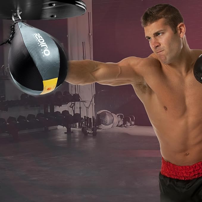 Boxing Speed Bag - PU Leather Speed Punching Ball for Boxing, MMA Training Speed Ball Reflex Ball Boxing Equipment, Punching Bag Workout Kicking Training Home Gym Exercise Speed Ball