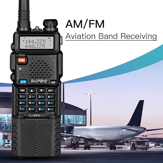 BAOFENG UV-5RX (Upgraded of UV-5R) Multi-Band Ham Radio 136-174/400-520Mhz Receiving, 3800mAh Rechargeable 711 Antenna (2 Pack)