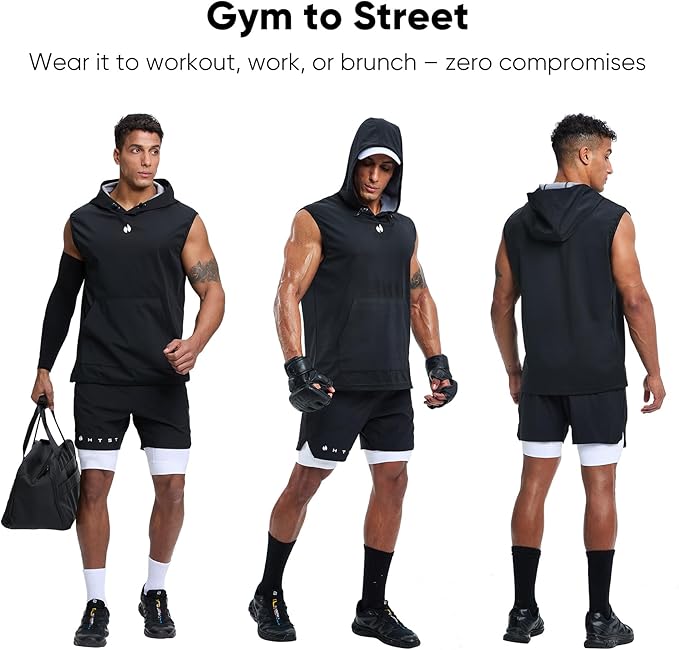 HOTSUIT Sauna Vest for Men Anti-rip Men's Heat Trapping Pullover Hoodies Tank Top for Boxing Exercise