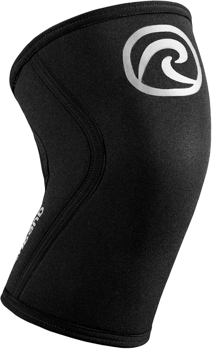 Rehband 5mm Knee Sleeves for Functional Training, Cross-Training & Powerlifting, Weightlifting Knee Support made of Neoprene, Unisex, Colour:Silver/Black, Size:Medium