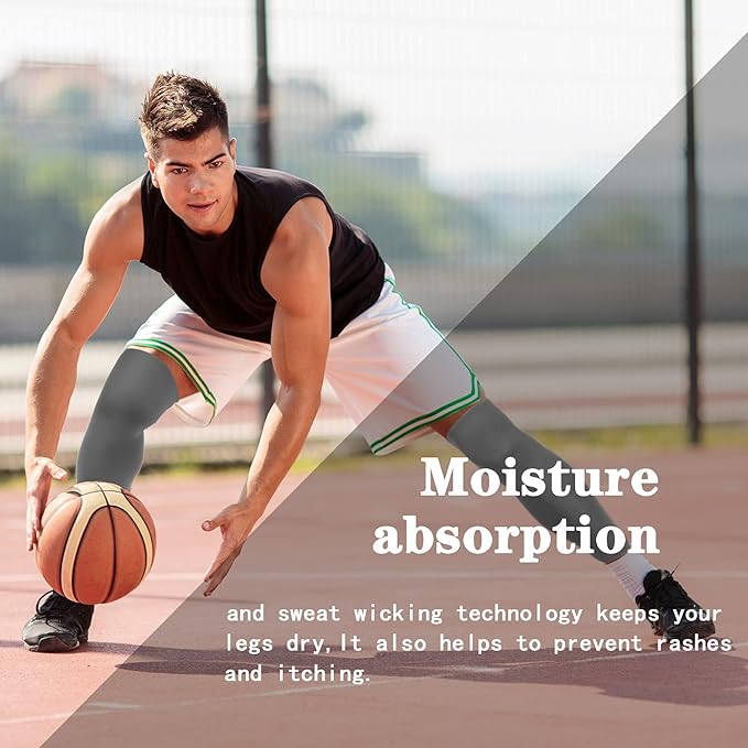 Skylety Compression Leg Sleeve Full Length Leg Sleeves Sports Cycling for Men Women, Running, Basketball