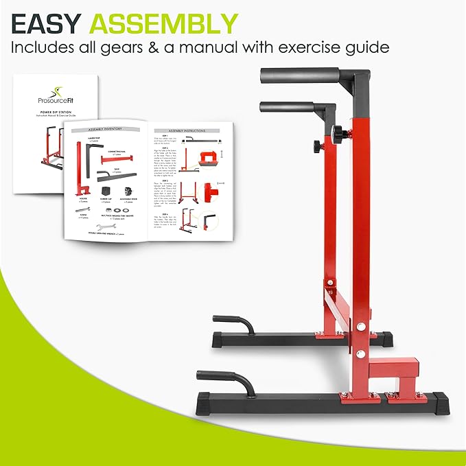 ProsourceFit Power Dip Station Adjustable Height Upper Body