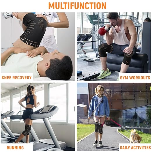 JIUFENTIAN Copper Knee Sleeve,Copper Knee Braces for Women and Men Arthritis,ACL, Tendinitis, Meniscus Tear, Joint Pain Relief, Running, Working Out, Fitness, Weightlifting (XLarge)