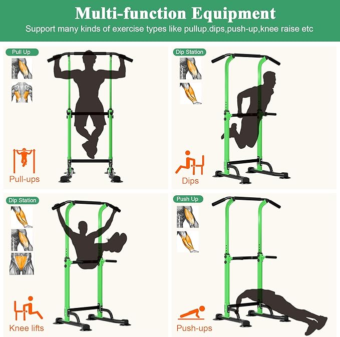 DlandHome Power Tower Dip Station Pull Up Bar