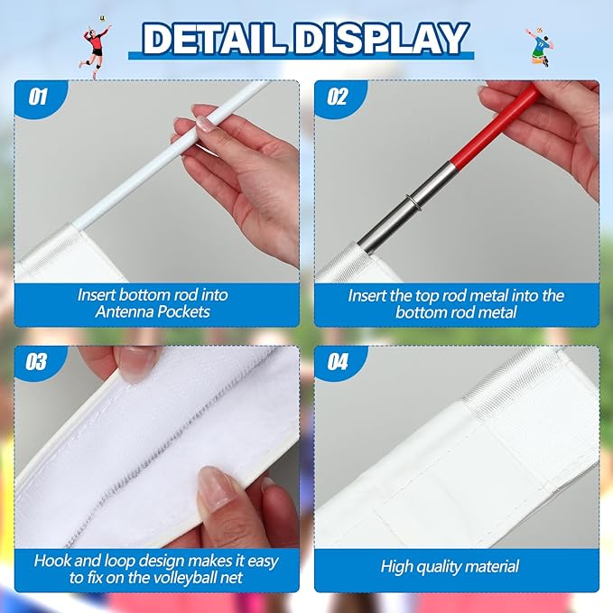 Shappy 4 Pcs Volleyball Antenna Set with Sleeve