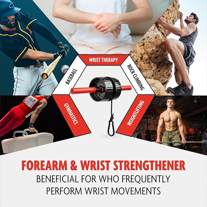 DMoose Fitness Forearm Strengthener & Wrist Roller - 2 in 1 Arm