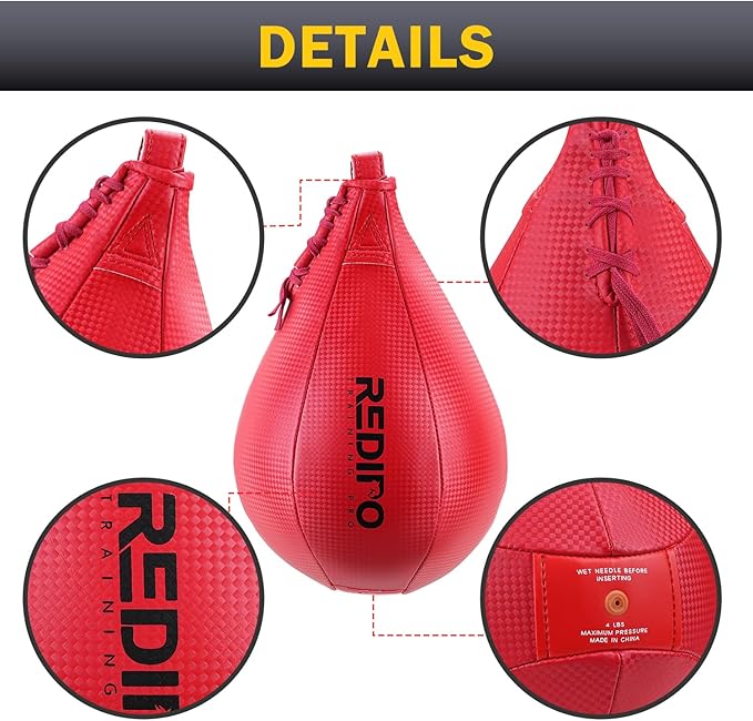 Superior Boxing Speed Bag - PU Leather Speed Punching Ball - Heavy Duty Hanging Swivel Ball for Gym & MMA Muay Thai Sports Fitness - Punching Dodge Striking Speed Reflex Ball