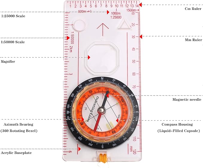 Orienteering Compass Hiking Survival Navigation Compass