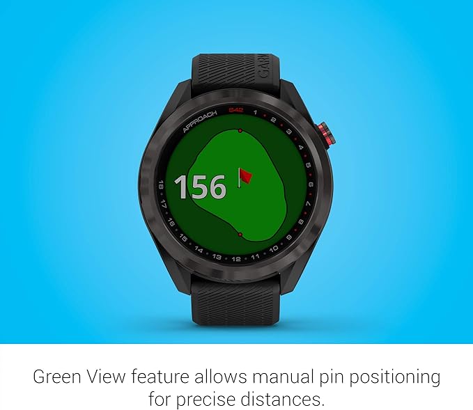 Garmin Approach S42 GPS Golf Smartwatch | Vibrant 1.2" Touchscreen Display | Long Battery Life | Activity and Sleep Tracking | Integrated with Garmin Golf App with Signature Stand Power Bundle