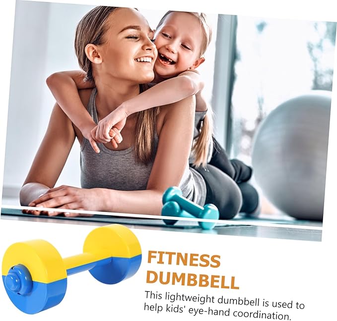 NUOBESTY 1 Pair Kids Weightlifting Dumbbells Plastic Home Exercise Dumbbell Kids Weight Lifting Set Exercise Fitness Dumbbells(Random Color)