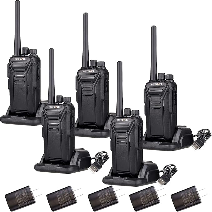 Retevis RT27 Walkie Talkies for Adults Long Range 2 Way School(5 Pack)