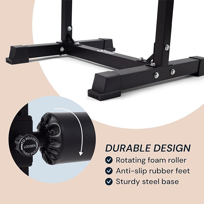 Adjustable Single Leg Squat Roller for Bulgarian Split Squats, Lunges, and Lower Body Workout
