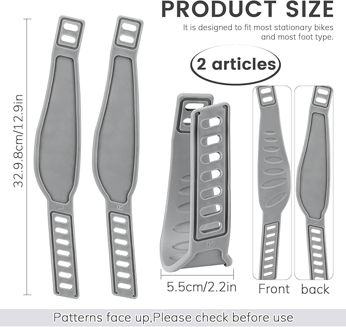 Exercise Bike Pedal Straps, Heavy Duty Adjustable Length Universal Pedal Strap Fits Most Bike Pedals Exercise Bike Bicycle Cycle for Home or Gym