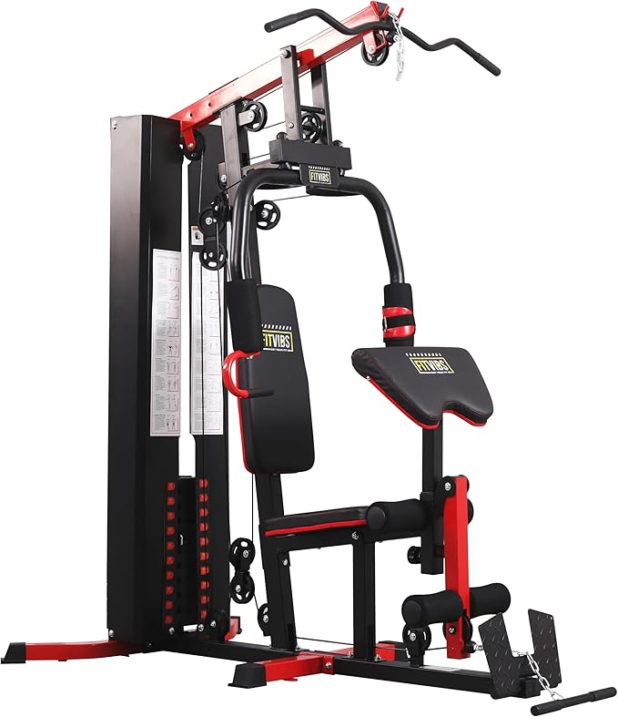 Home Gym, Multifunctional Workout Equipment with Leg Press, Exercise Equipment for Home with Pulley System
