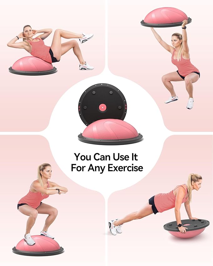 nonogo Half Balance Ball Trainer with Resistance Bands & Small Exercise Ball, Stability Ball for Core Strength, Full Body Workout, Yoga, Fitness, Physical Therapy