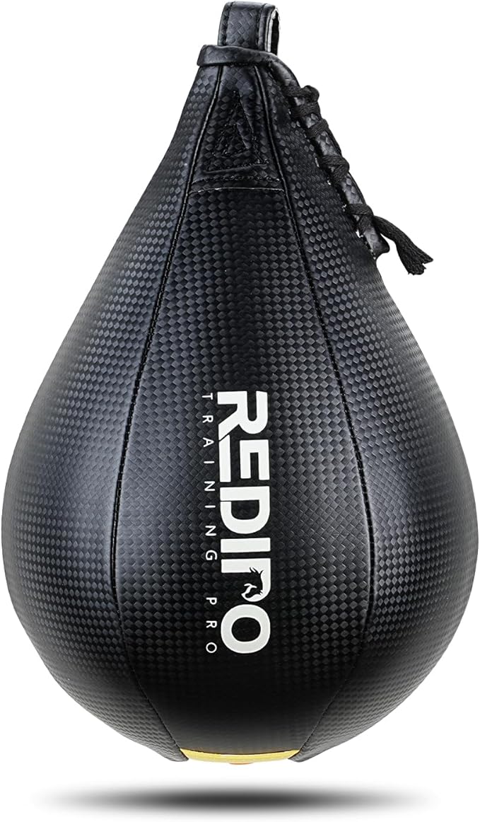 Superior Boxing Speed Bag - PU Leather Speed Punching Ball - Heavy Duty Hanging Swivel Ball for Gym & MMA Muay Thai Sports Fitness - Punching Dodge Striking Speed Reflex Ball