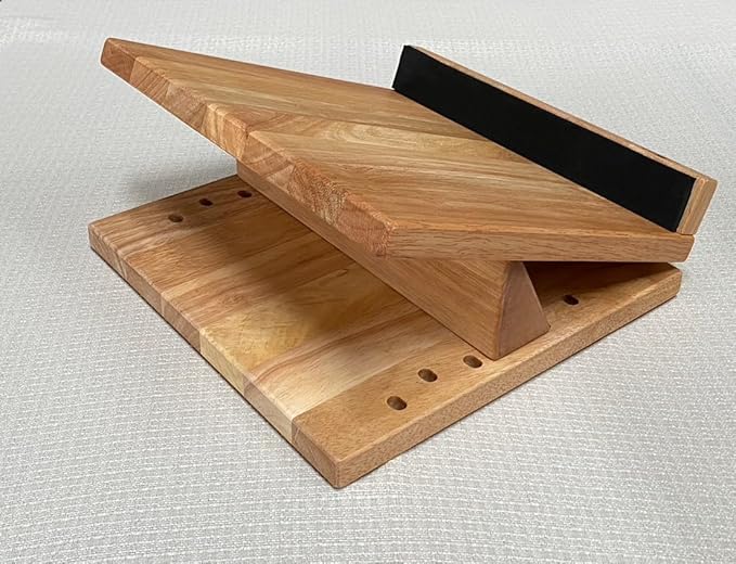 KIJO Studio Professional Wooden Slant Board for Calf 16 Adjustable 440 lbs