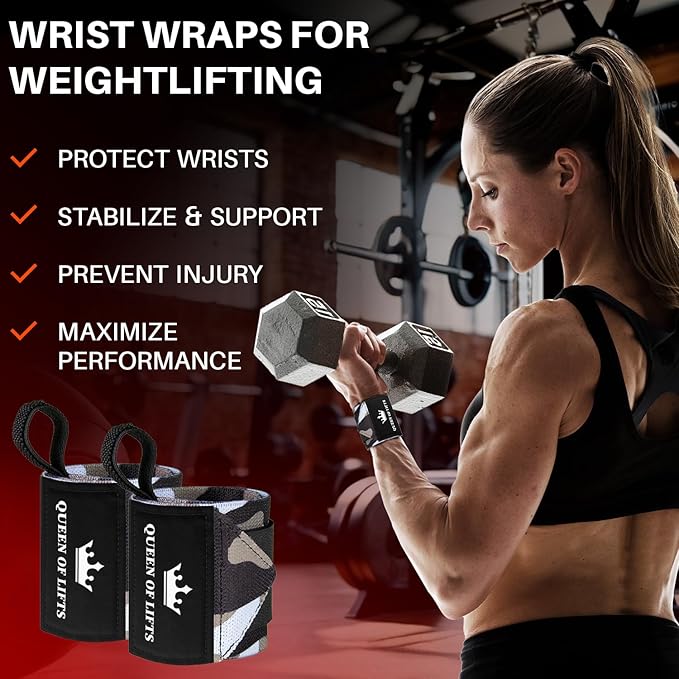 TECEUM Weightlifting 18" & 12" Wrist Wraps with Thumb Loop β Heavy Duty Wrist Workout Braces for Men and Women β Ideal for Powerlifting, Strength Training, Bodybuilding