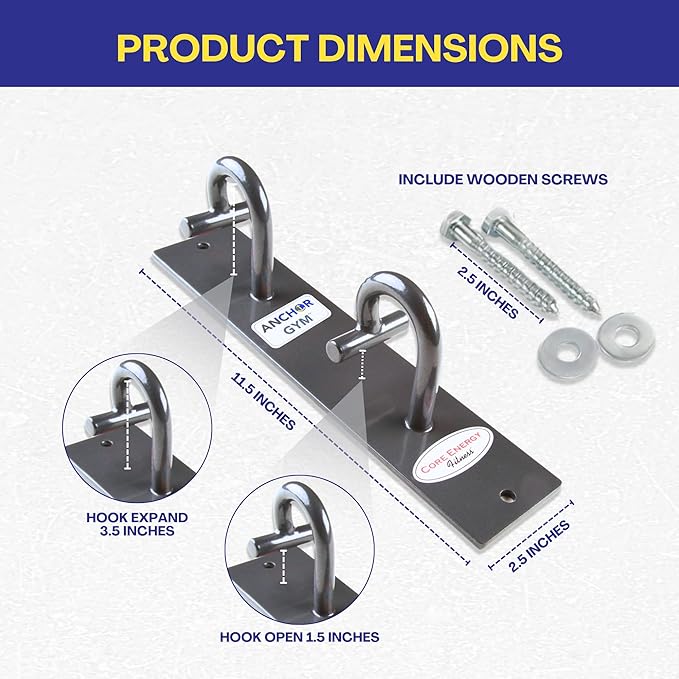 Anchor Gym Plus Station - Resistance Band Wall Mount System (4 Units, 8 Anchoring Points) | Wall Anchors for Resistance Bands, Bodyweight Straps, Cables & Workout Ropes | Heavy-Duty Gym Wall Anchors