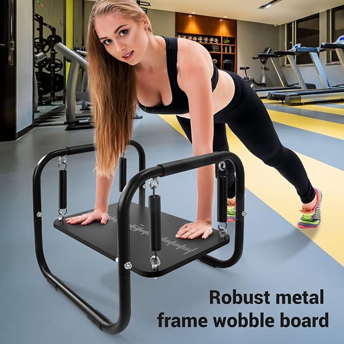 Wobble Balance Board for Adults with Metal Frame Balance Trainer, Standing Desk Balance Board for Physical Therapy Balance Training Equipment, Stability Trainer for Improve Balance, Core Strength