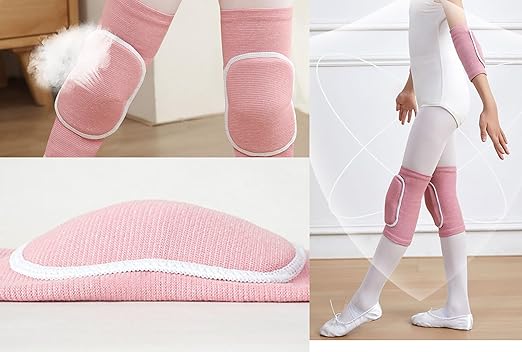 YYaaloa Knee Pads Sponge Knee Brace Breathable Flexible Elastic Knee Support for Volleyball, Dancing, Football, Yoga, Basketball, and Skating (Dark Pink 1Pair, Medium)