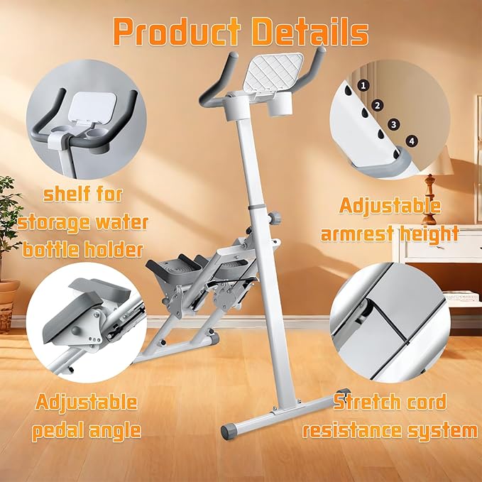 Stair Stepper Folding Vertical Cardio Exercise Climber Stair-Master for Exercise at Home Full Body Workout Machine with Handlebar 242LBS Load with Adjustable Step Range Handlebar & Pedals