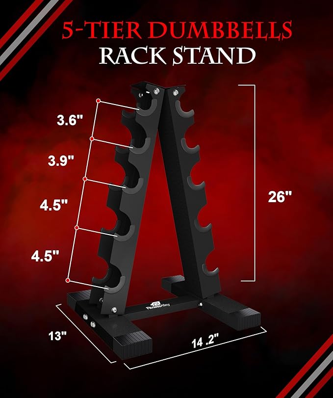 Dumbbells Storage Rack Neoprene Dumbbells Weight Rack - 2.0MM Thickness Weight Organizer Stand for Home Gym - Easy Assembly