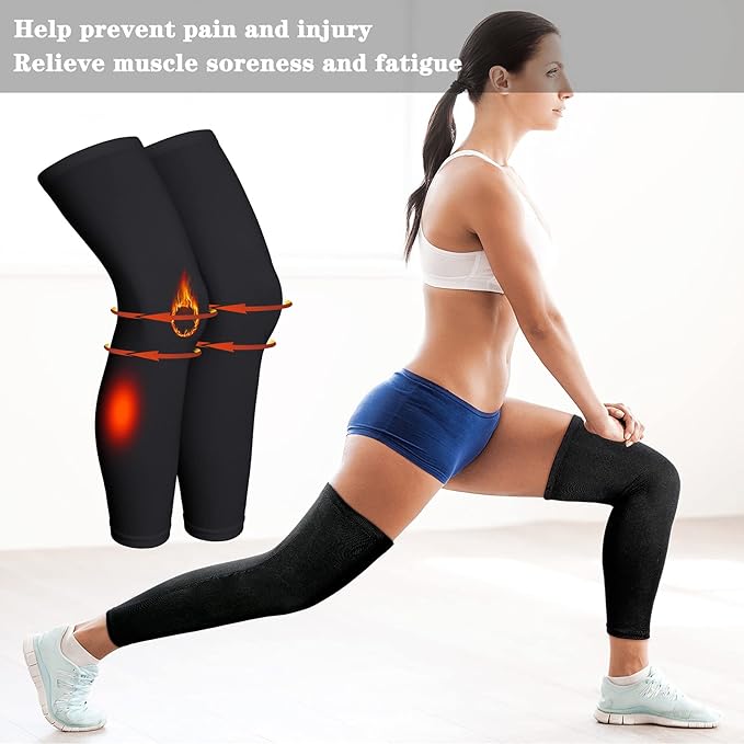 Skylety Compression Leg Sleeve Full Length Leg Sleeves Sports Cycling for Men Women, Running, Basketball