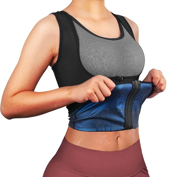 Sweat Vest for Women Sauna Suit for Women Weight Loss Sauna Shirt Sweat Jacket Body Shaper.