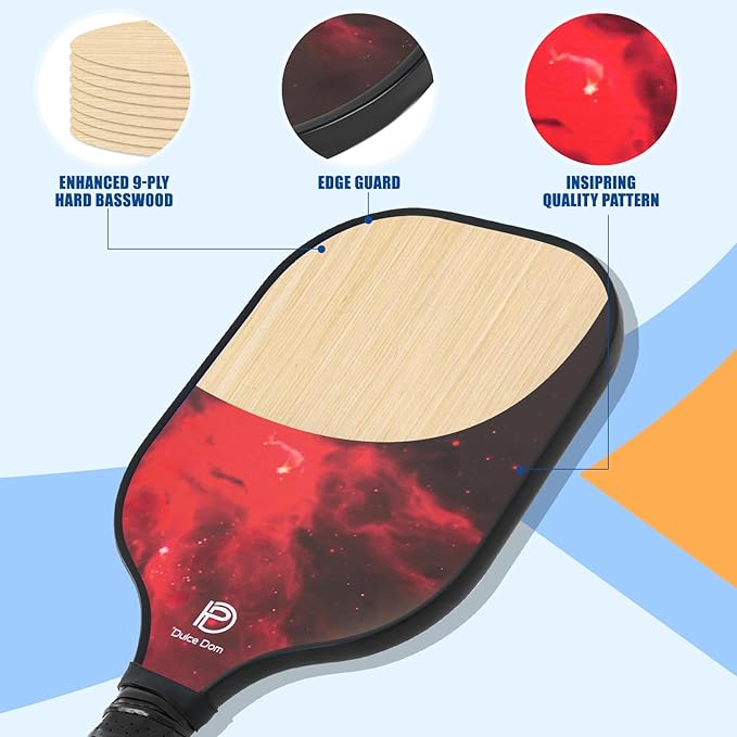 DULCE DOM Pickleball Paddles 2/4 with 4 Pickleball