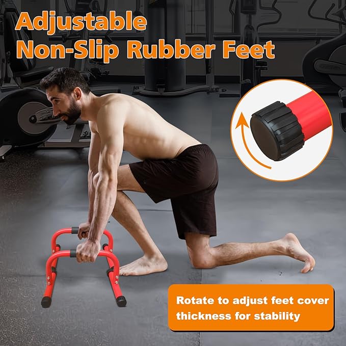 MIUDGIG Adjustable Height Parallel Push Up Stand, Dip Stand Station for Strength Training, Heavy Duty Steel Parallel Bar Station, Home Gym Fitness Workout Dip bar Station,Tricep Dips,Pull-Ups,Push-Ups