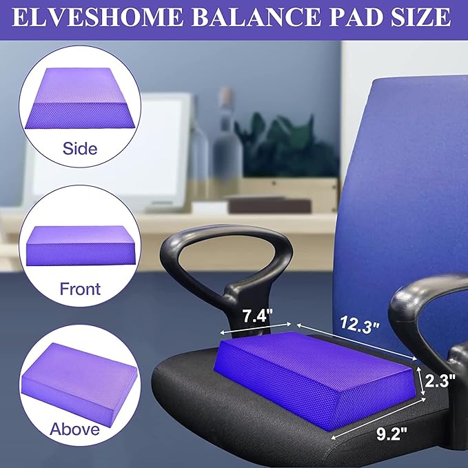 Small Balance Board, Exercise Balance Pad, Yoga Mat Thick, Non-Slip Foam Pad, Yoga Mats for Balance Exercise Stability Workout, Knee Pads Trainer for Physical Therapy Strength Training Ankle Exercises